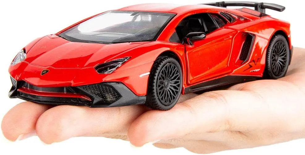 1/36 Scale Aventador LP700-4 Casting Car Model, Zinc Alloy Toy Car for Kids, Pull Back Vehicles Toy Car for Toddlers Kids Boys Girls Gift (Red)