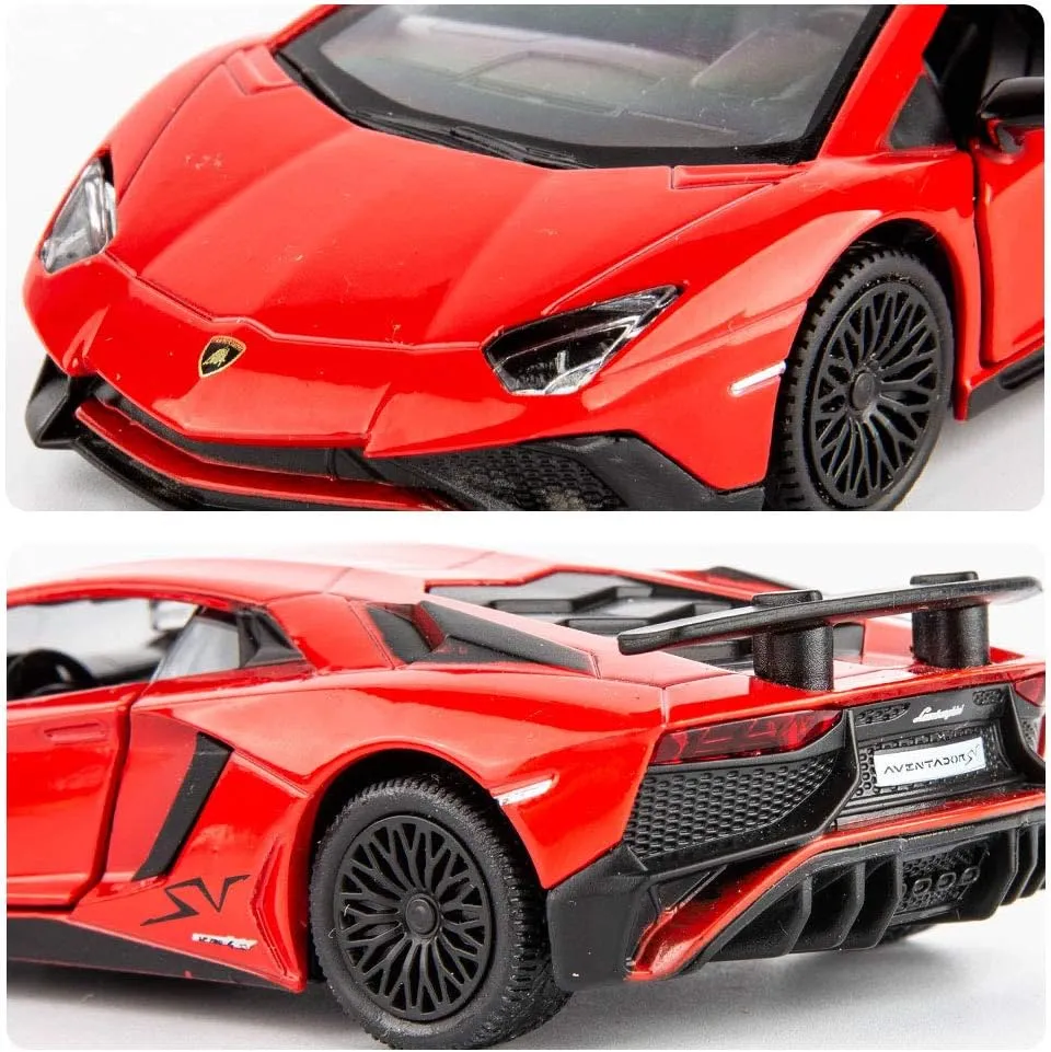 1/36 Scale Aventador LP700-4 Casting Car Model, Zinc Alloy Toy Car for Kids, Pull Back Vehicles Toy Car for Toddlers Kids Boys Girls Gift (Red)