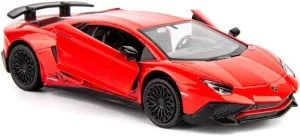 1/36 Scale Aventador LP700-4 Casting Car Model, Zinc Alloy Toy Car for Kids, Pull Back Vehicles Toy Car for Toddlers Kids Boys Girls Gift (Red)