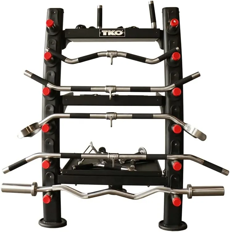 16 Cable Attachments and Stand for Functional Trainer Cable Machine Gym Equipment | LAT Bar, Curl Bar, Hammer Rope, Tricep Rope, Ankle Strap and More