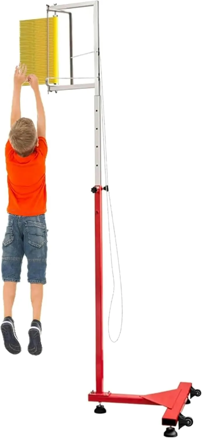 1.7-3.6M/5.6-11.8Ft High Leap Tester,Jump Height Measuring Device,Physical Training Volleyball Spike Trainer,Basketball Jumping Ability Tester (Yellow Veins)
