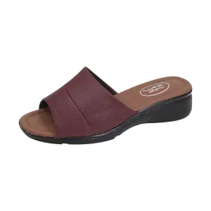 24 HOUR COMFORT Stacy Women's Wide Width Leather Slide Sandals