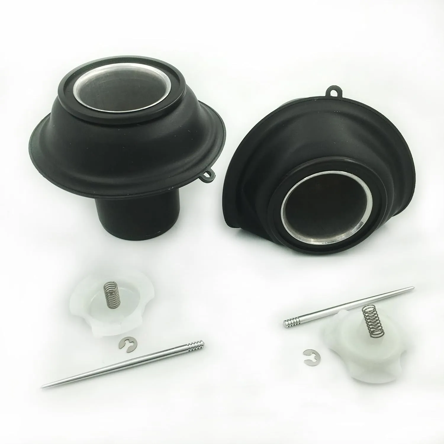 2PCS Motorcycle Rubber Carburetor Membrane Plungers Bowl, Carb Slide Vacuum Diaphragm Valve Pistons Spring NeedlE Set Fit For VT1100C3 Shadow Aero 1998-2002 1999 2000 2001