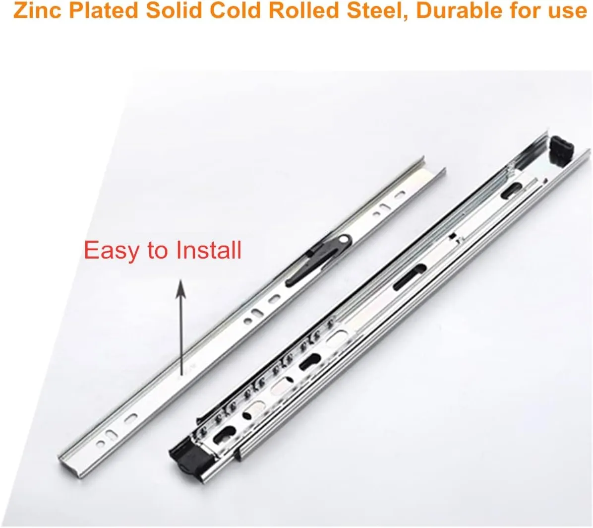 5 Pairs of 10 Inch Drawer Slides 3-Section Full Extension Ball Bearing Side Mount,100 LB Capacity (10 Inch, 5 Pairs)