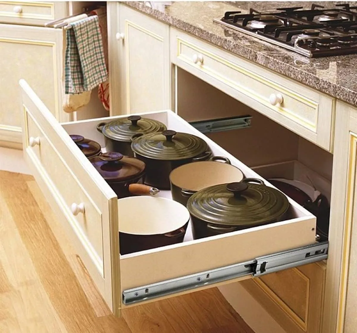 5 Pairs of 10 Inch Drawer Slides 3-Section Full Extension Ball Bearing Side Mount,100 LB Capacity (10 Inch, 5 Pairs)