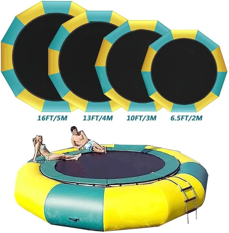 6.5FT 10FT 13FT 16FTInflatable Water Trampoline,Lake Trampoline,with Slide/Tube/Jumping Pillow Bag Bouncing Platform Water Trampoline for Water Park Games