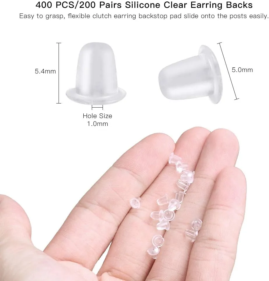 925 Sterling Silver Earring Hooks 200 PCS, Gold Earring Hooks for Jewelry Making, Hypoallergenic Fish Hook Earrings Making Kit, DIY Earring, with 200PCS Earring Backs and 200PCS Jump Rings