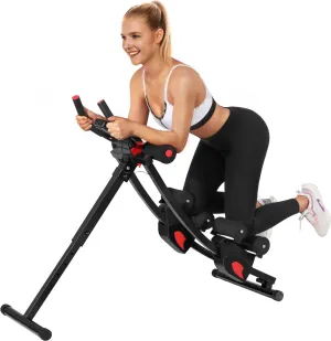 Ab Workout Equipment, Ab Machine for Women Home Gym, Adjustable Core Abdominal Exercise Fitness Equipment for Full Body Shaping, Foldable Waist Trainer Ab Cruncher Strength Training