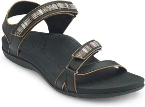 Aetrex Mila Quarter Strap Sandal - Black-40 (US 9-9.5)