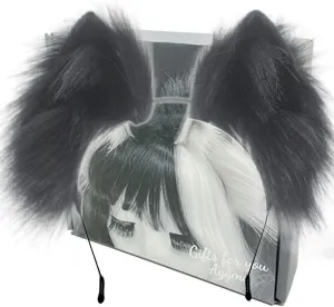 Agymo Handmade Wolf Ears with Gift Box,Animal ears headbands, fox animal ears, Costume Headwear Halloween costume accessory