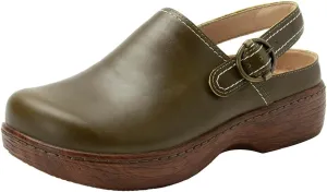 Alegria Women's Olie Slingback Clog Leather Slide