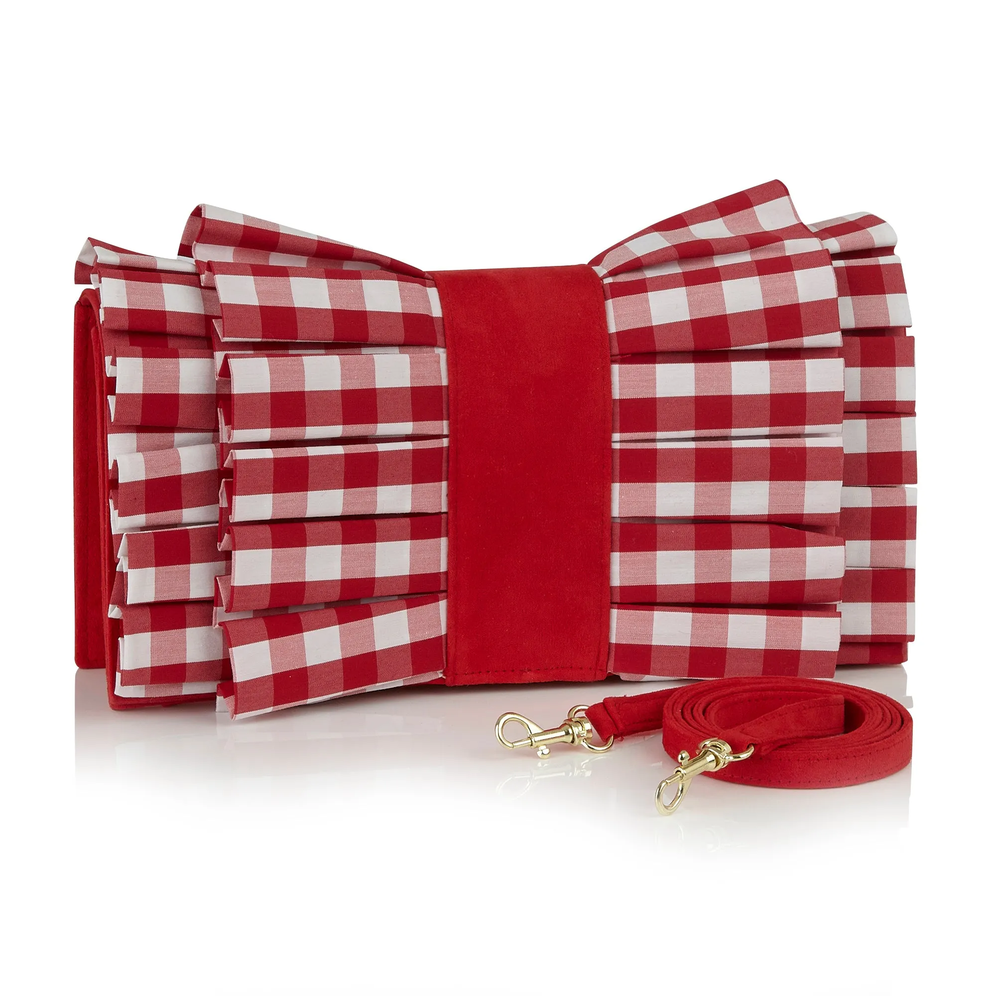 Alena Red Check Slider & Matching Nassau Bag by Ruby Shoo