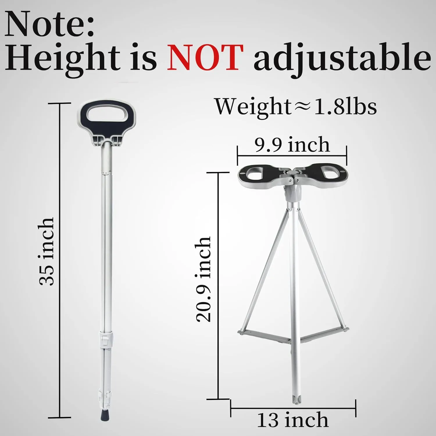 ALEVMOOM Walking Cane with Seat Folding Lightweight, 2-in-1 Cane Stool for Adults, Aluminum Walking Stick with Seat, Capacity 330lb Portable Stool for Senior, with Carry Bag