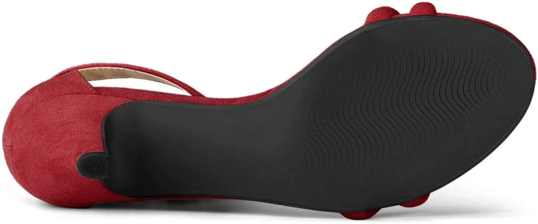 Allegra K Women's Kitten Heel Ankle Strap Sandals Shoes