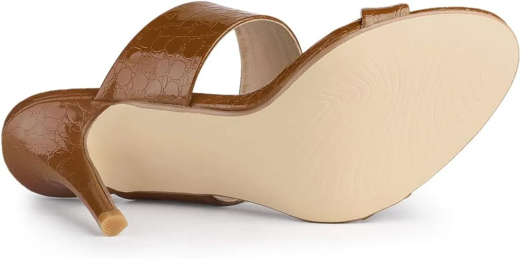Allegra K Women's Open Toe Stiletto Heel Slide Sandals