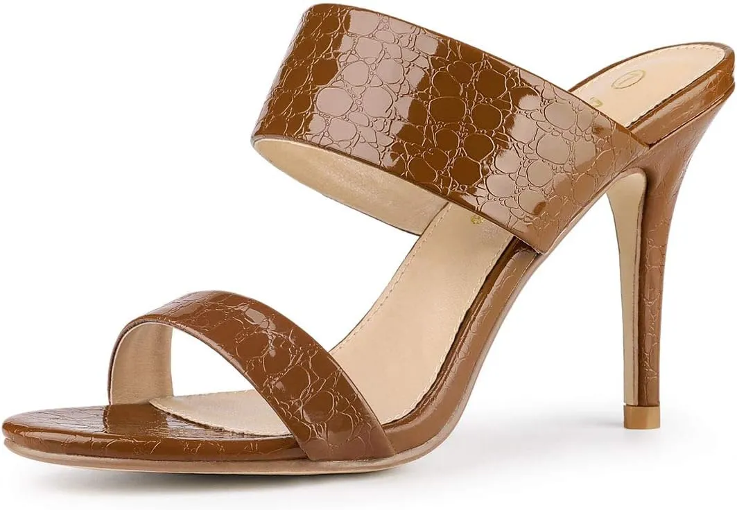 Allegra K Women's Open Toe Stiletto Heel Slide Sandals