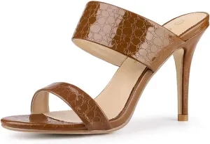 Allegra K Women's Open Toe Stiletto Heel Slide Sandals