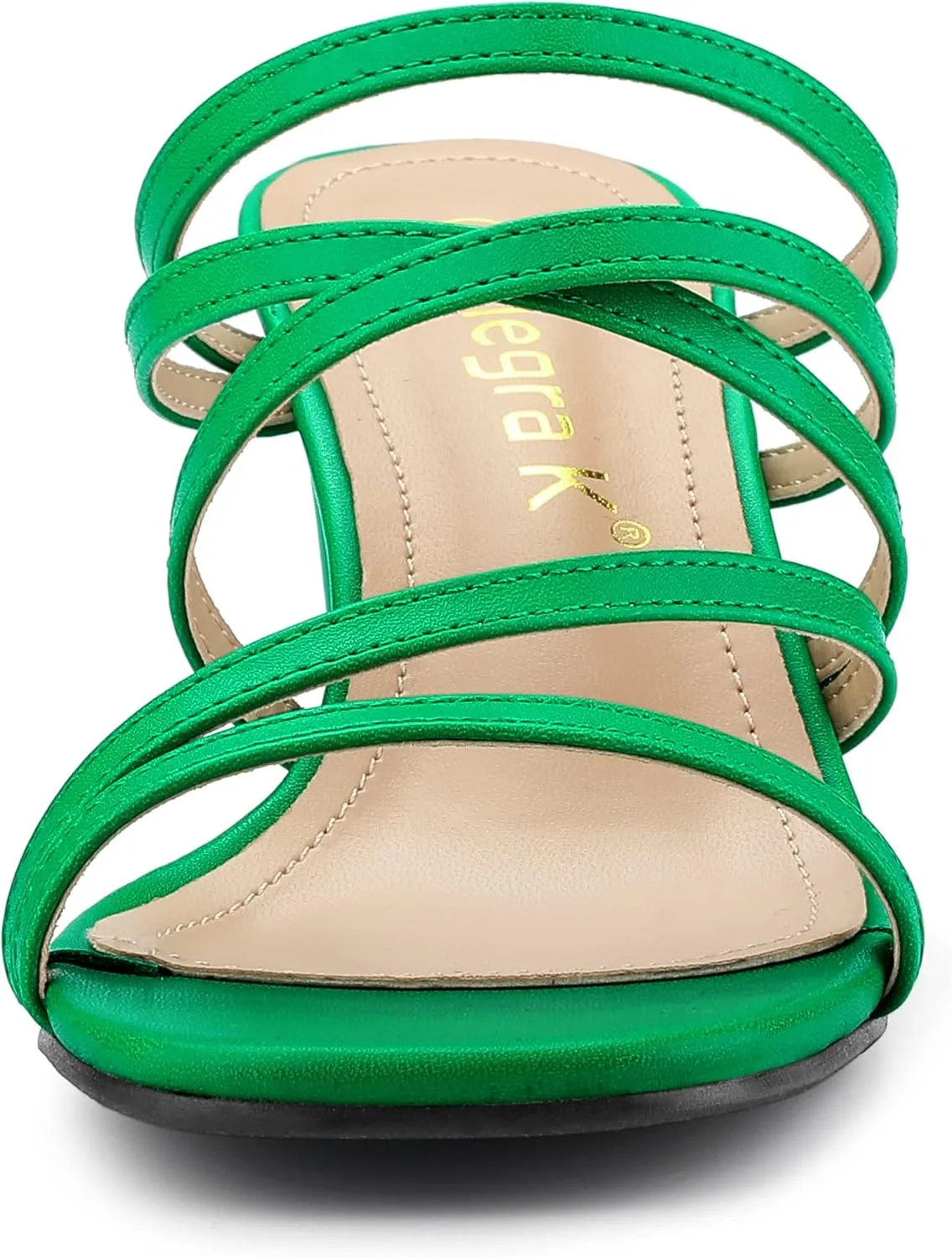 Allegra K Women's Strappy Block Heels Slide Heel Sandals