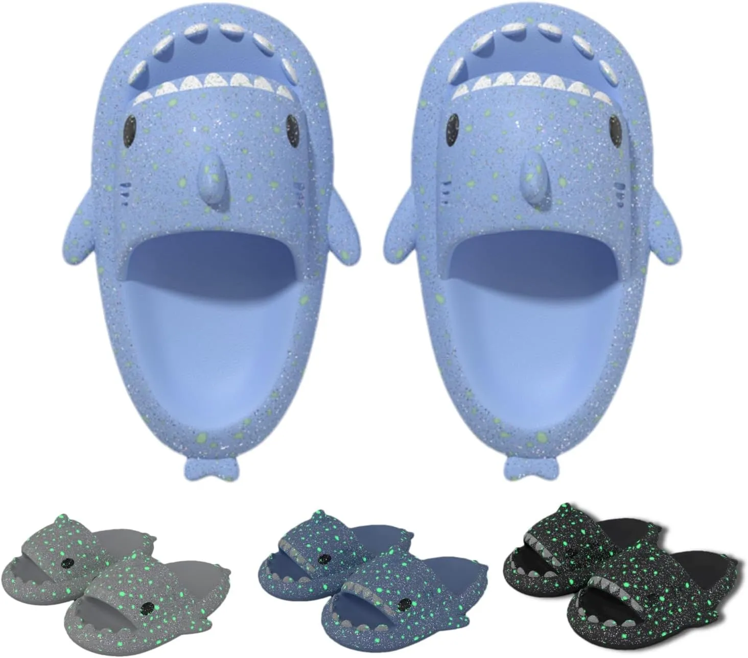 allgala Shark Slides for Women Men and Big Kids Novelty Soft Slippers Open Toe Shark Sandals Cushioned Slides Beach Pool Shower Cruise Slippers with Comfy Cushioned Thick Sole