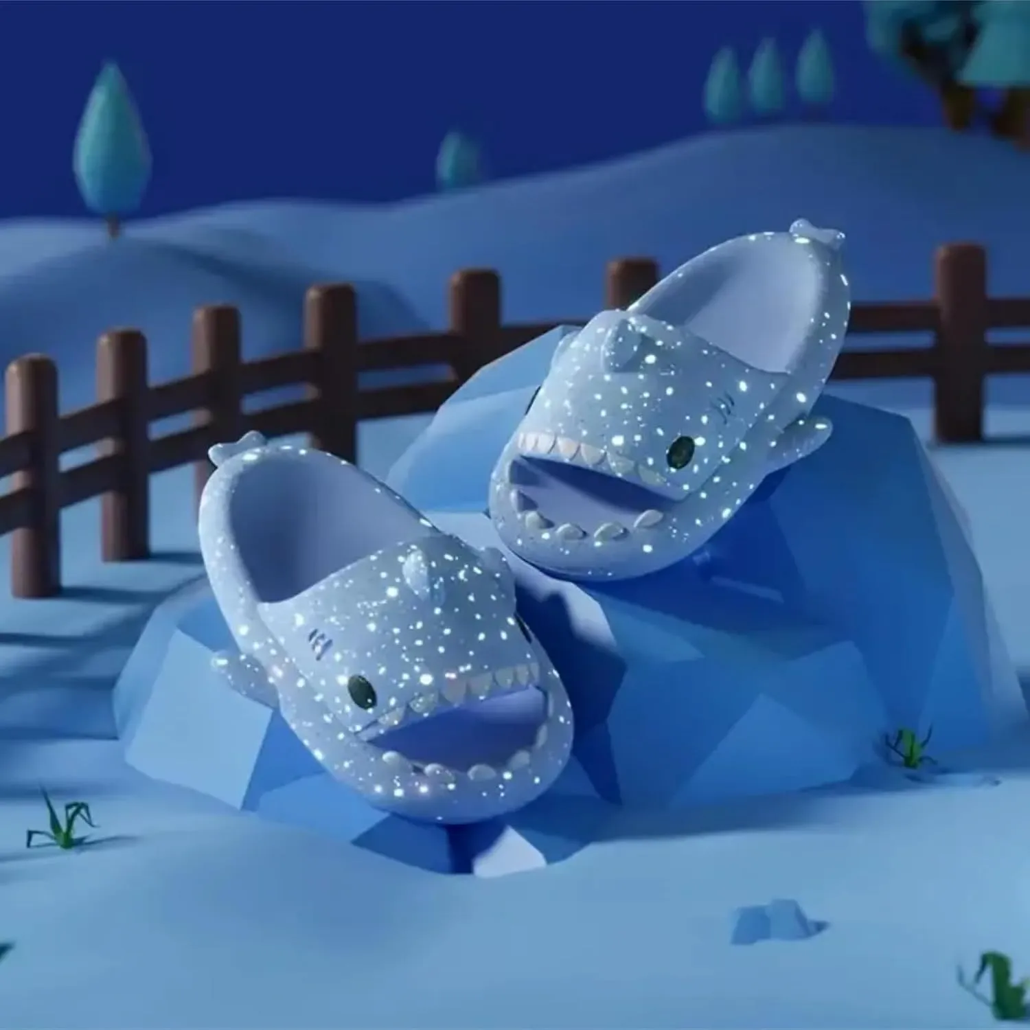 allgala Shark Slides for Women Men and Big Kids Novelty Soft Slippers Open Toe Shark Sandals Cushioned Slides Beach Pool Shower Cruise Slippers with Comfy Cushioned Thick Sole