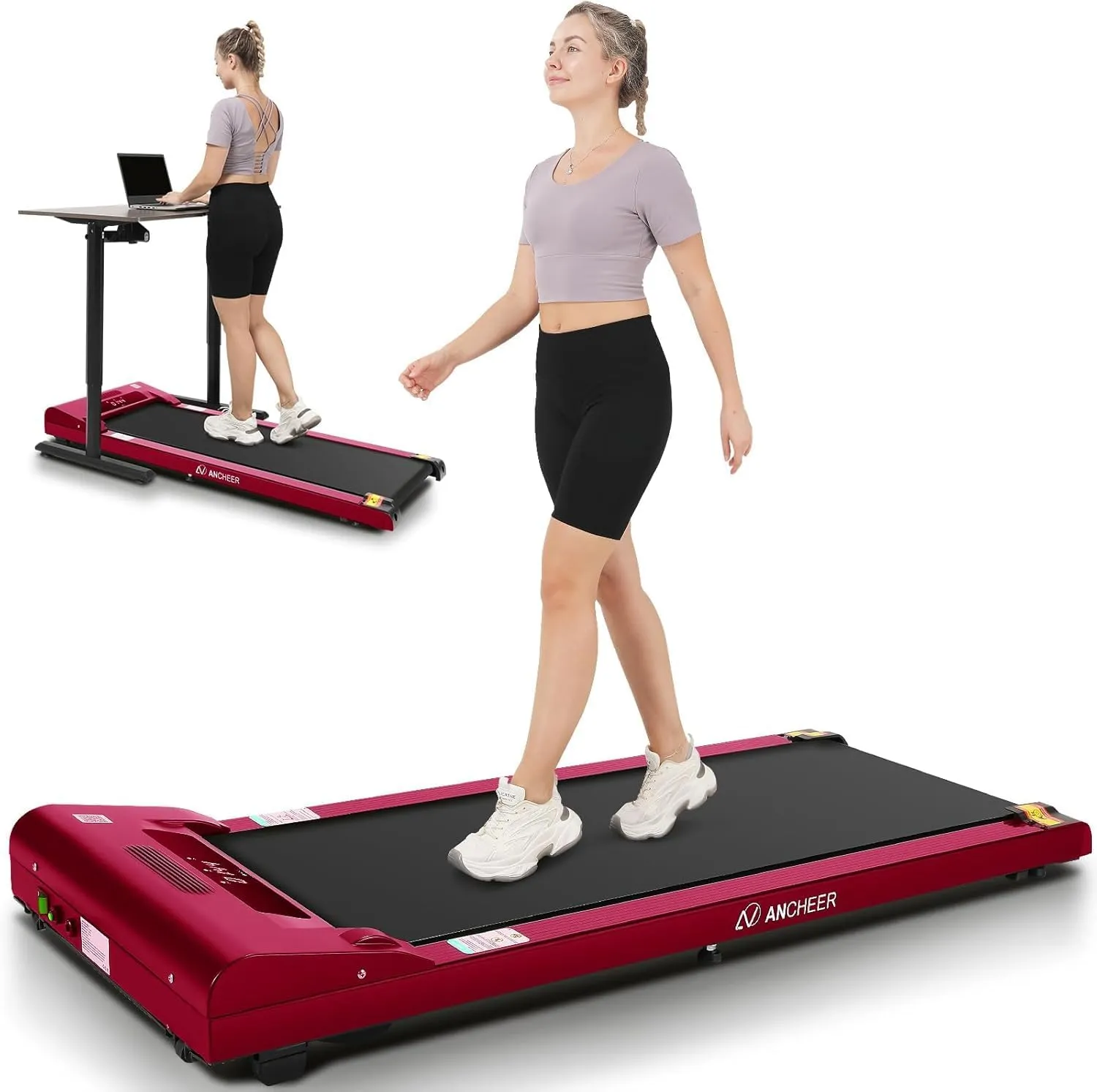 ANCHEER Walking Pad, Under Desk Treadmill for Home, 300lbs Weight Capacity, Portable Running Machine with Remote Control and LED Display, 2.5HP Desk Treadmill with Brushless Motor Elliptical 120 KG