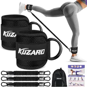 Ankle Resistance Bands with Cuffs, Ankle Weights Bands for Working Out, Women Leg and Glutes Workout Equipment, Exercise Bands for Kickbacks, Butt and Booty Trainer, Home Gym Fitness Equipment