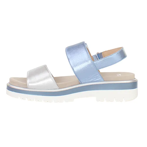 Ara Ladies Velcro Sandals - 21003-13 - Silver/Blue