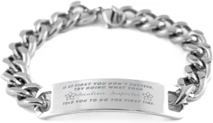 Aviation Inspector Bracelet, If at first you don't succeed, try doing what your athletic trainer told you to do the first time., Cuban Link Chain Necklace, Aviation Inspector Gifts