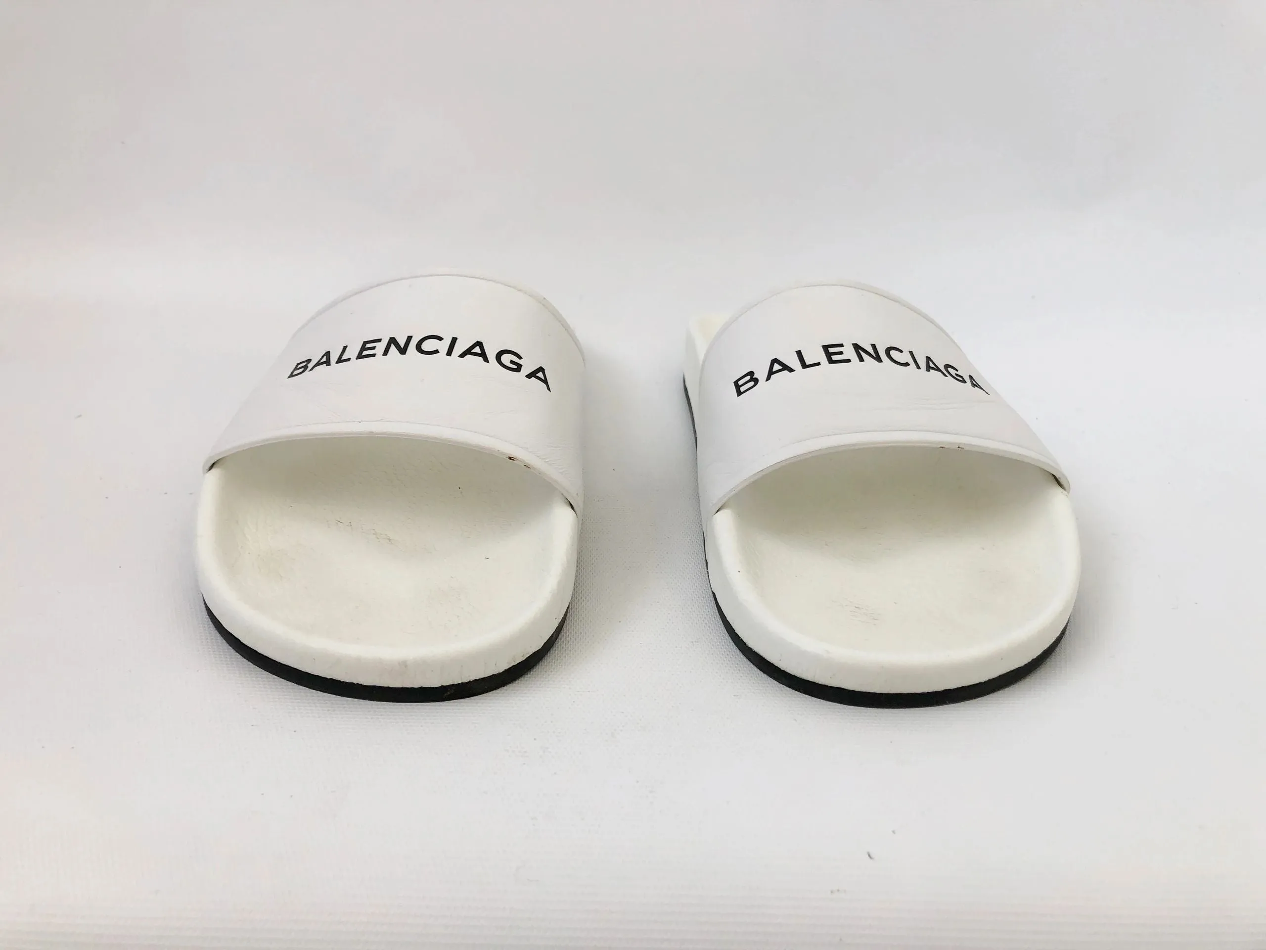 Balenciaga White Slide Size 40 It (10 Us)