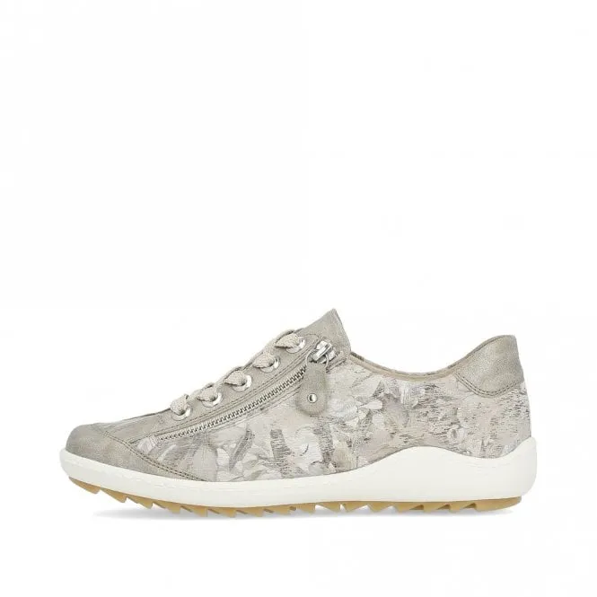 Bellflower Beige Multi Print Lace Ups