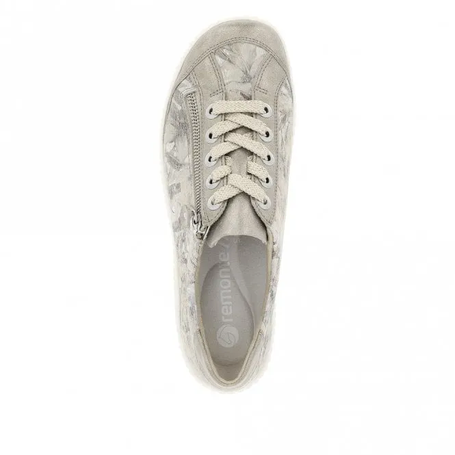 Bellflower Beige Multi Print Lace Ups