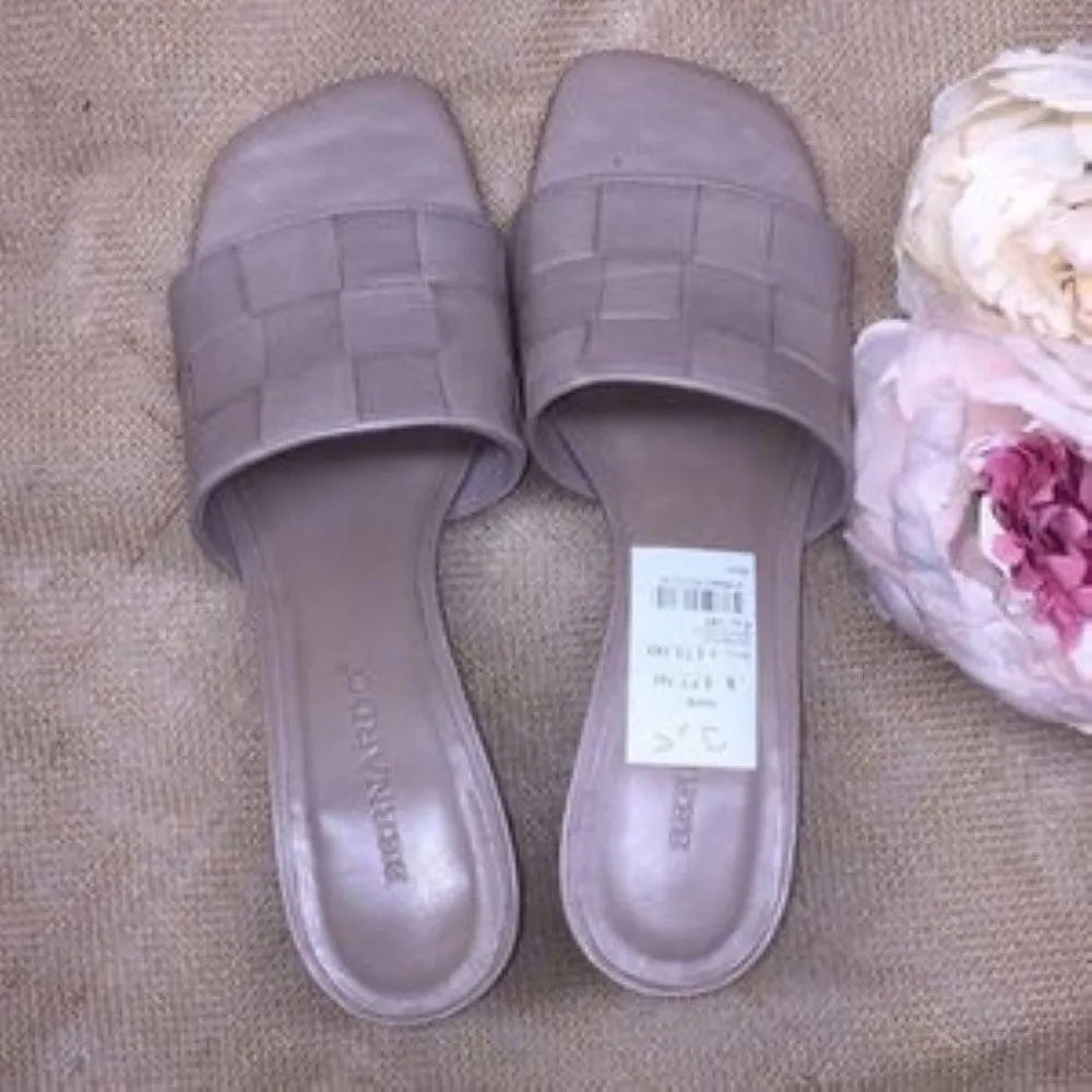 Bernardo Grey Leather Heeled Sandals 7.5M