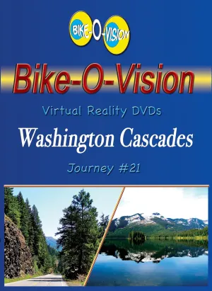 Bike-O-Vision - Virtual Cycling Adventure - Washington Cascades - Perfect for Indoor Cycling and Treadmill Workouts - Cardio Fitness Scenery Video (Fullscreen DVD #21)