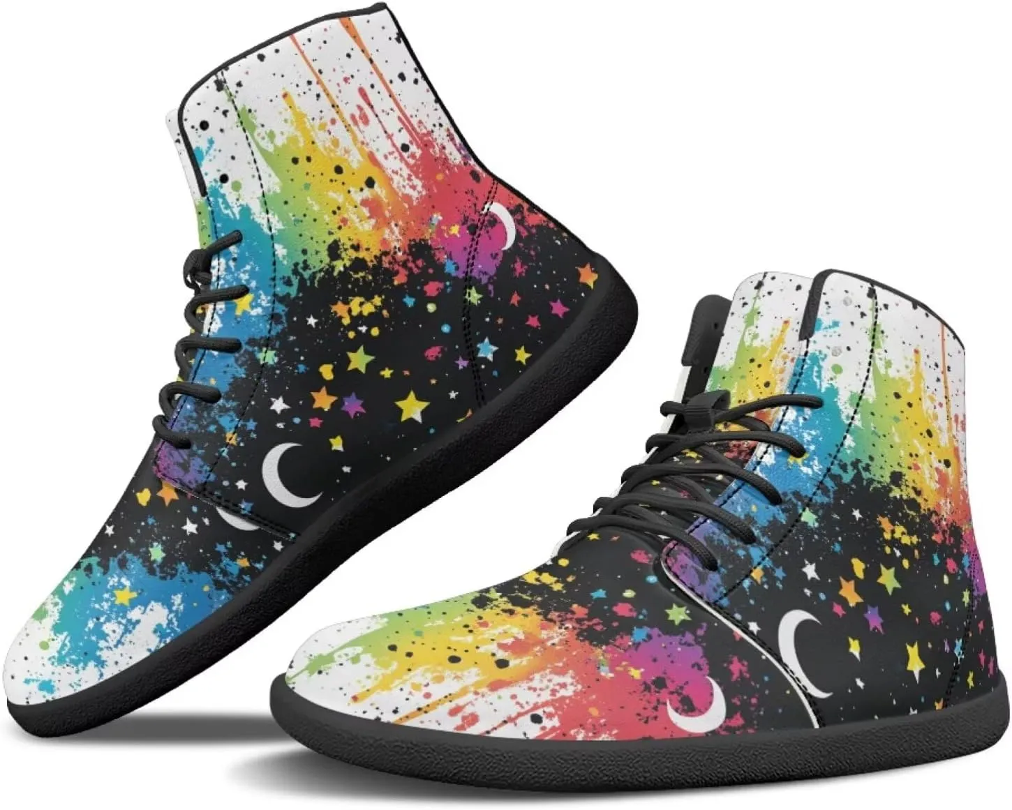 Binienty Unisex Men Women Barefoot Shoes Lace up High Top Minimalist Flat Sneakers Cross-Trainer Footwear