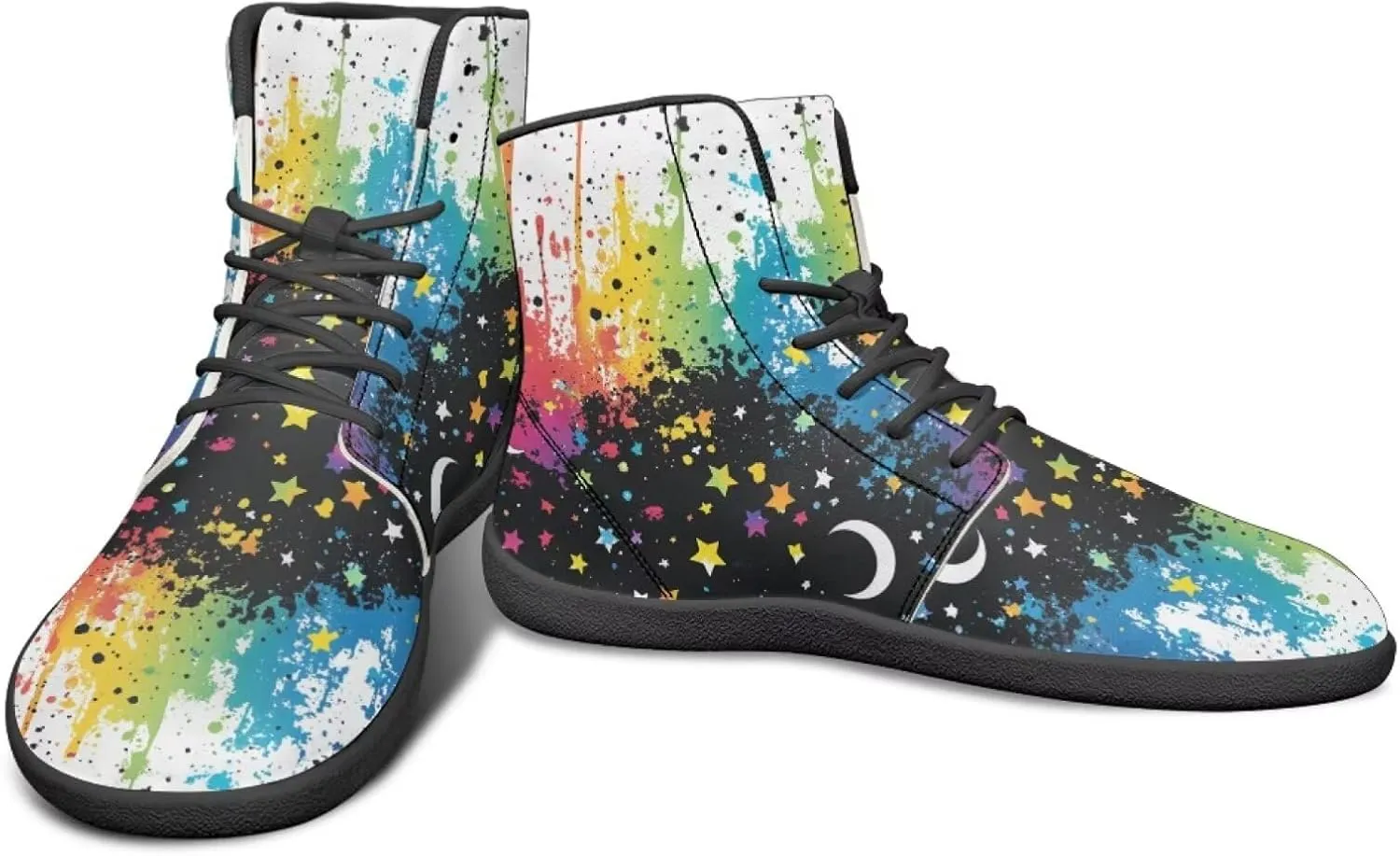 Binienty Unisex Men Women Barefoot Shoes Lace up High Top Minimalist Flat Sneakers Cross-Trainer Footwear