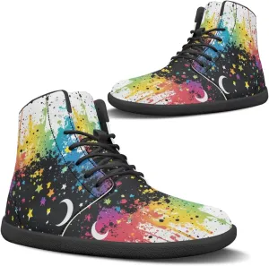 Binienty Unisex Men Women Barefoot Shoes Lace up High Top Minimalist Flat Sneakers Cross-Trainer Footwear