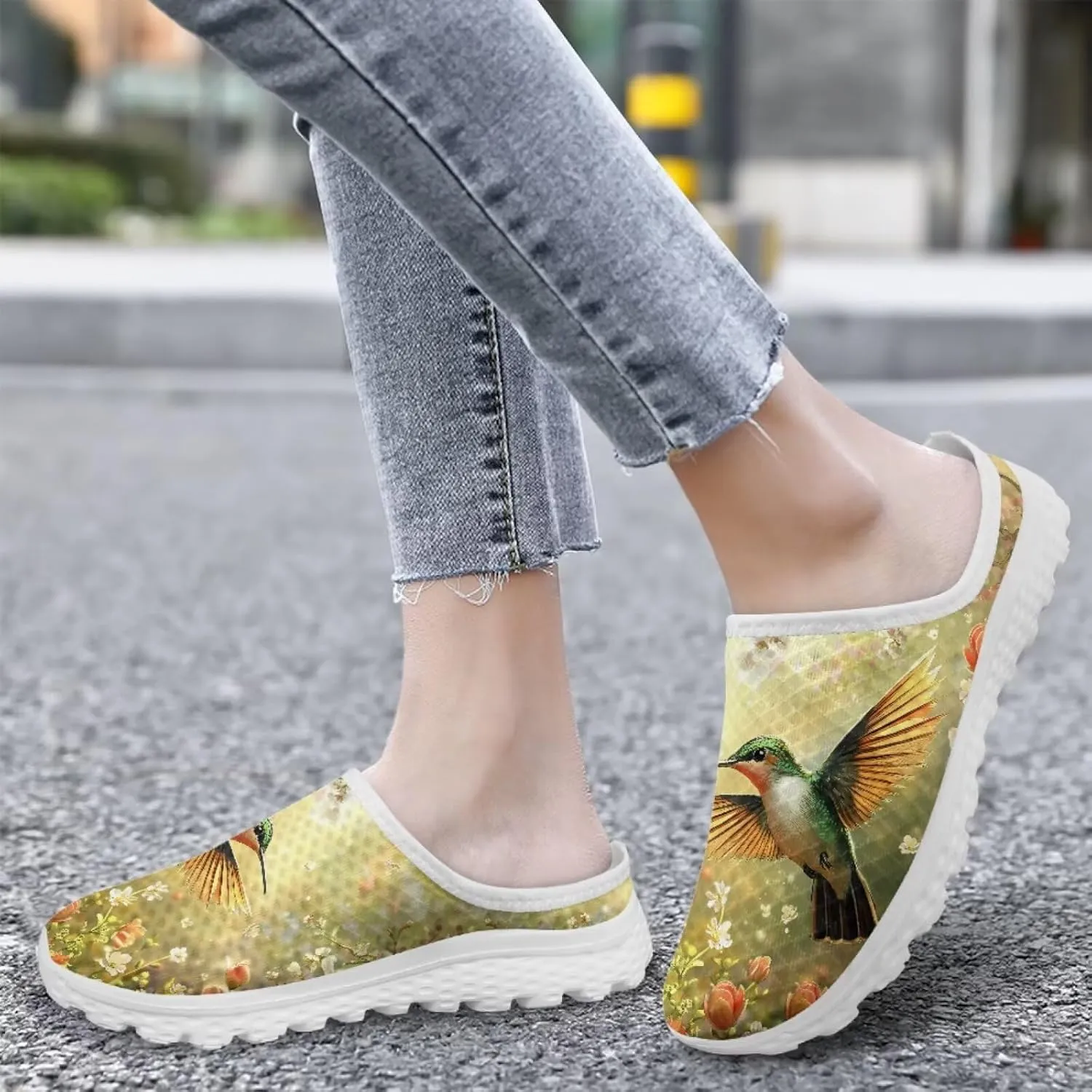 Binienty Womens Mule Shoes Slip on Mesh Garden Clogs Fashion Four Seasons Walking Shoe Outdoor Footwear