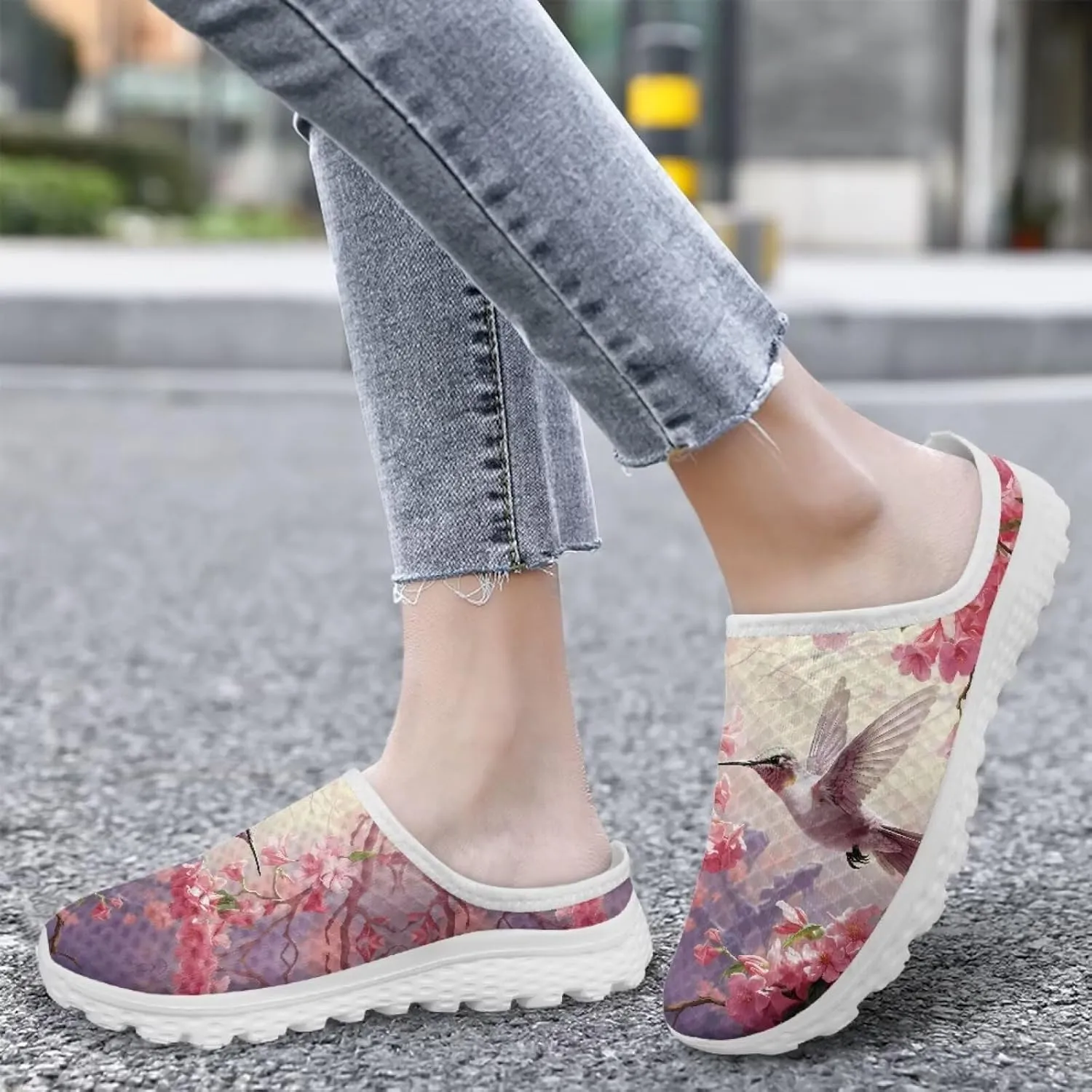Binienty Womens Mule Shoes Slip on Mesh Garden Clogs Fashion Four Seasons Walking Shoe Outdoor Footwear