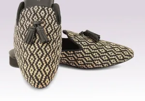 Black and beige mules men's juttis | handmade mules | men's shoes