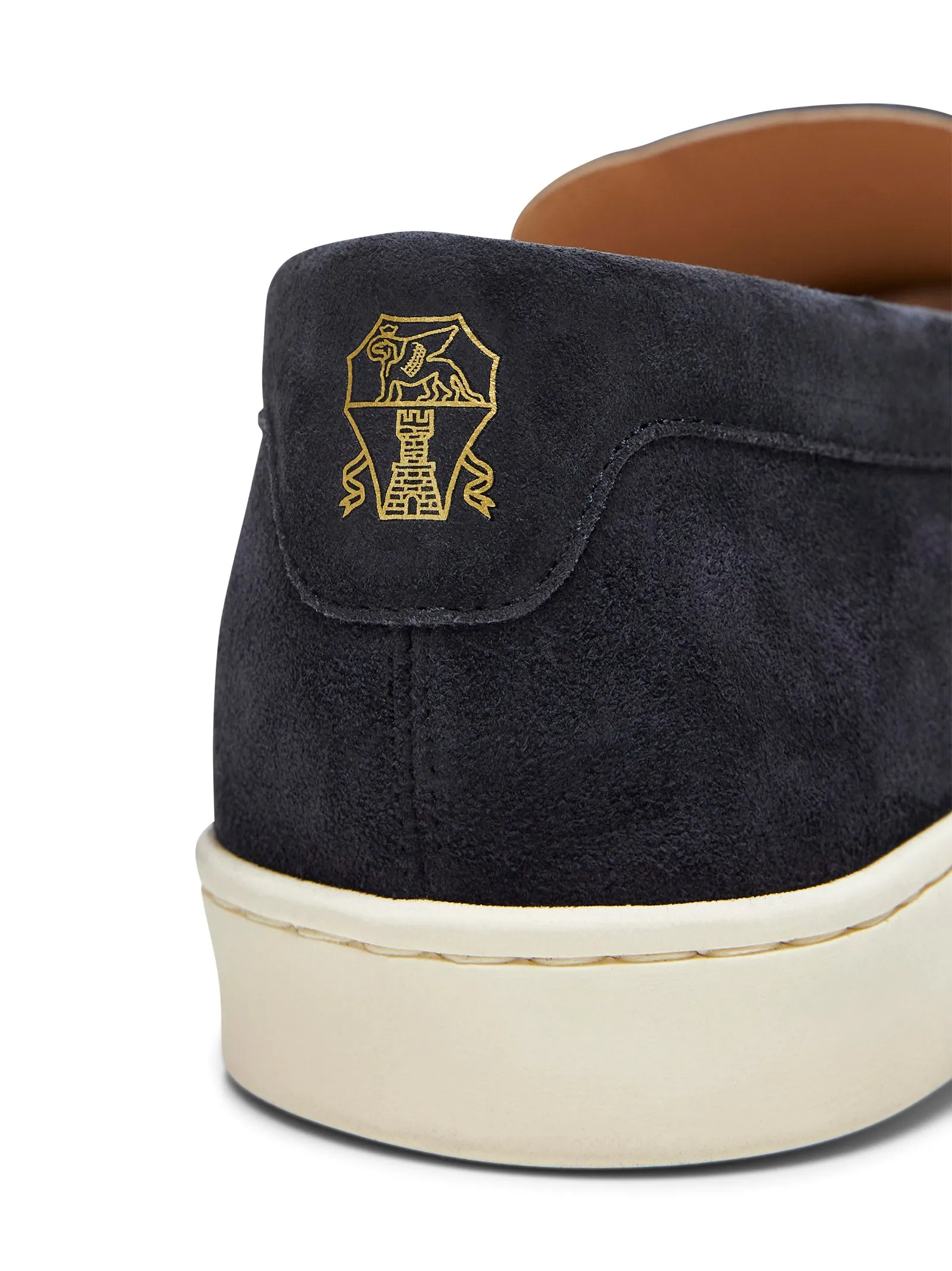 Blue suede loafer sneakers