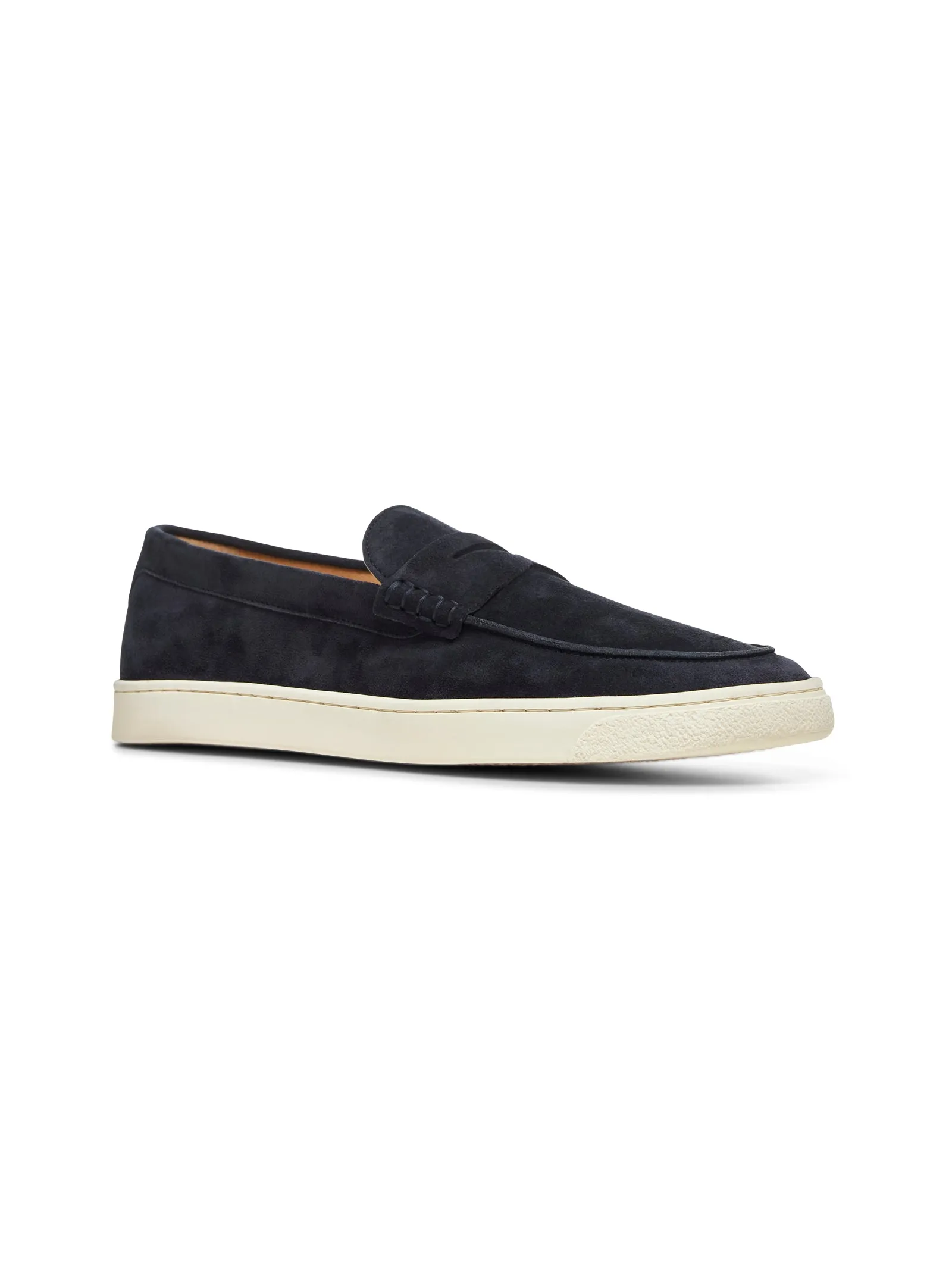 Blue suede loafer sneakers