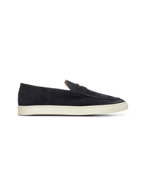 Blue suede loafer sneakers