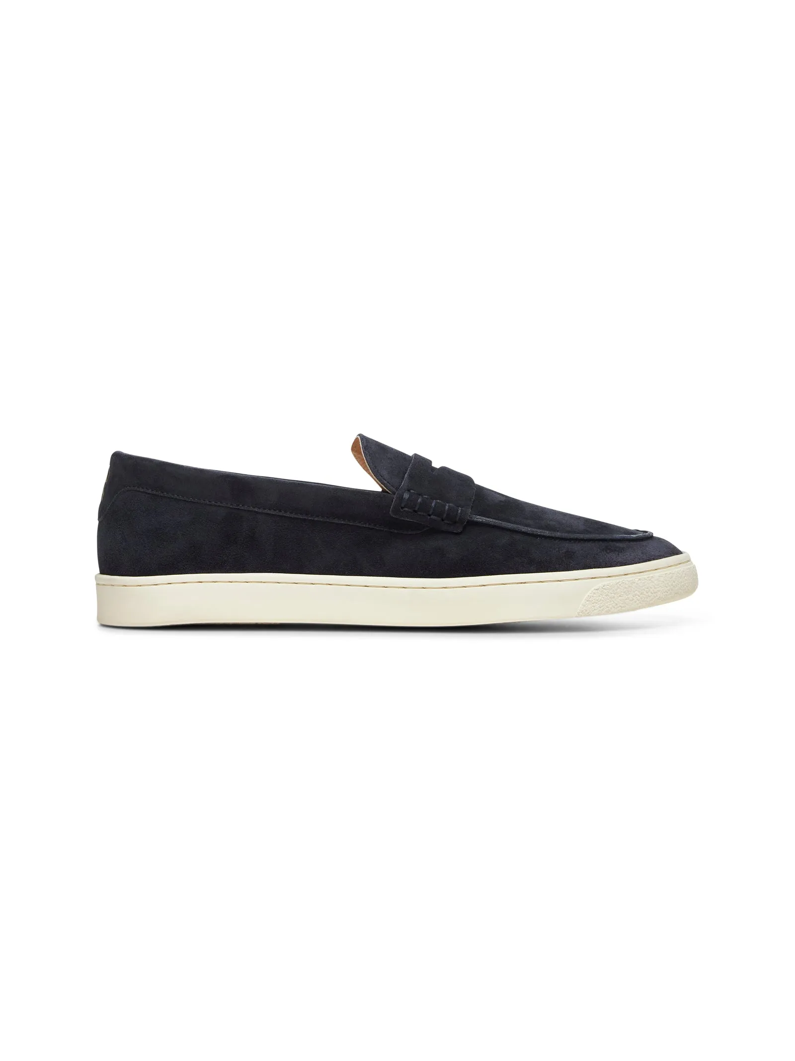 Blue suede loafer sneakers
