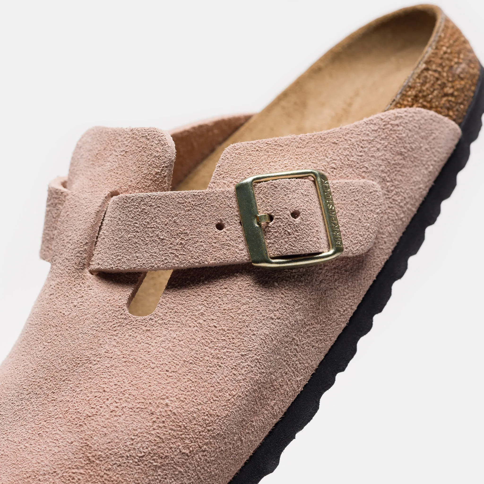 Boston Suede Mule in Light Rose
