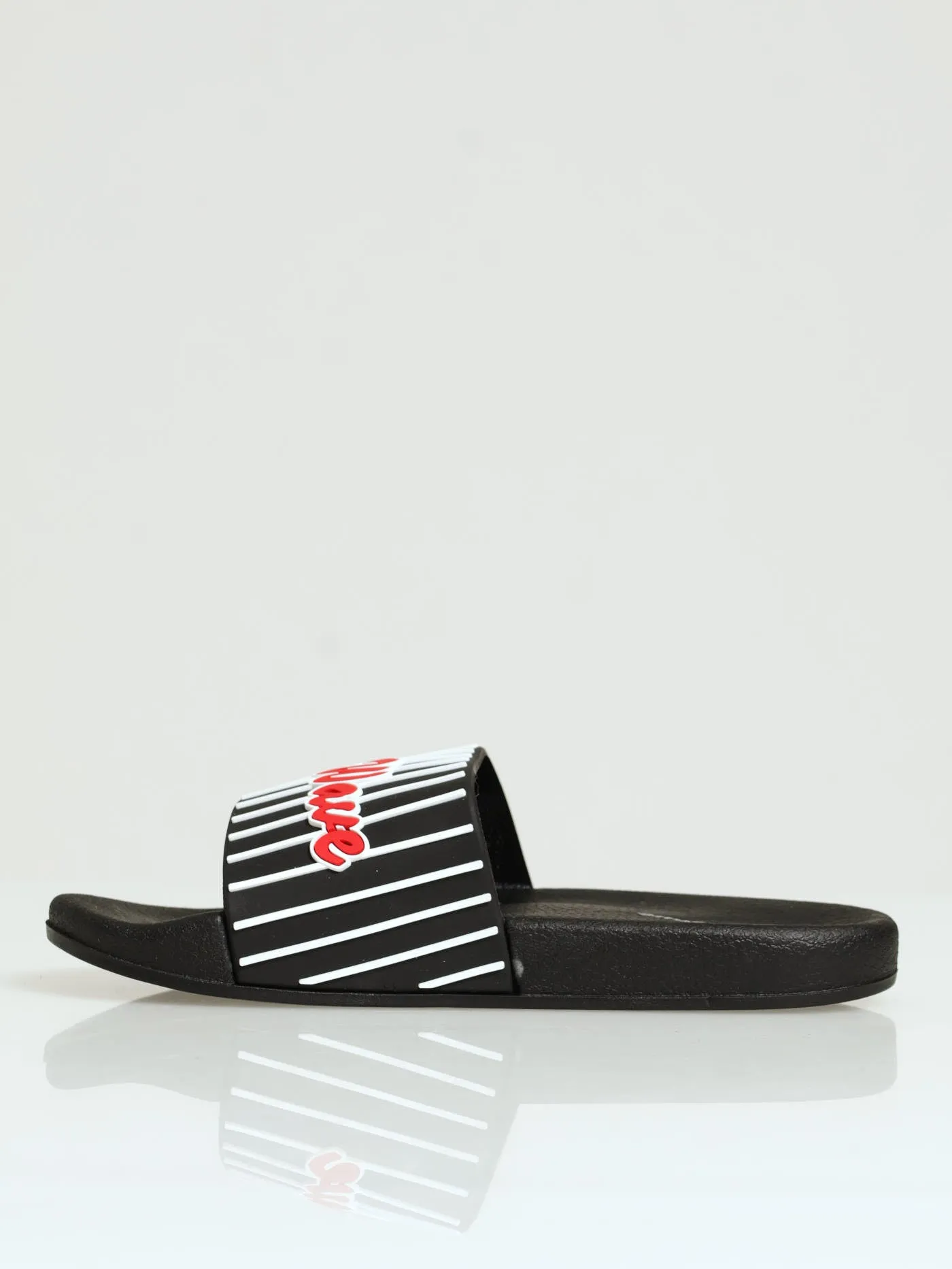 Boys Rubber Vamp Slide - Black/Red