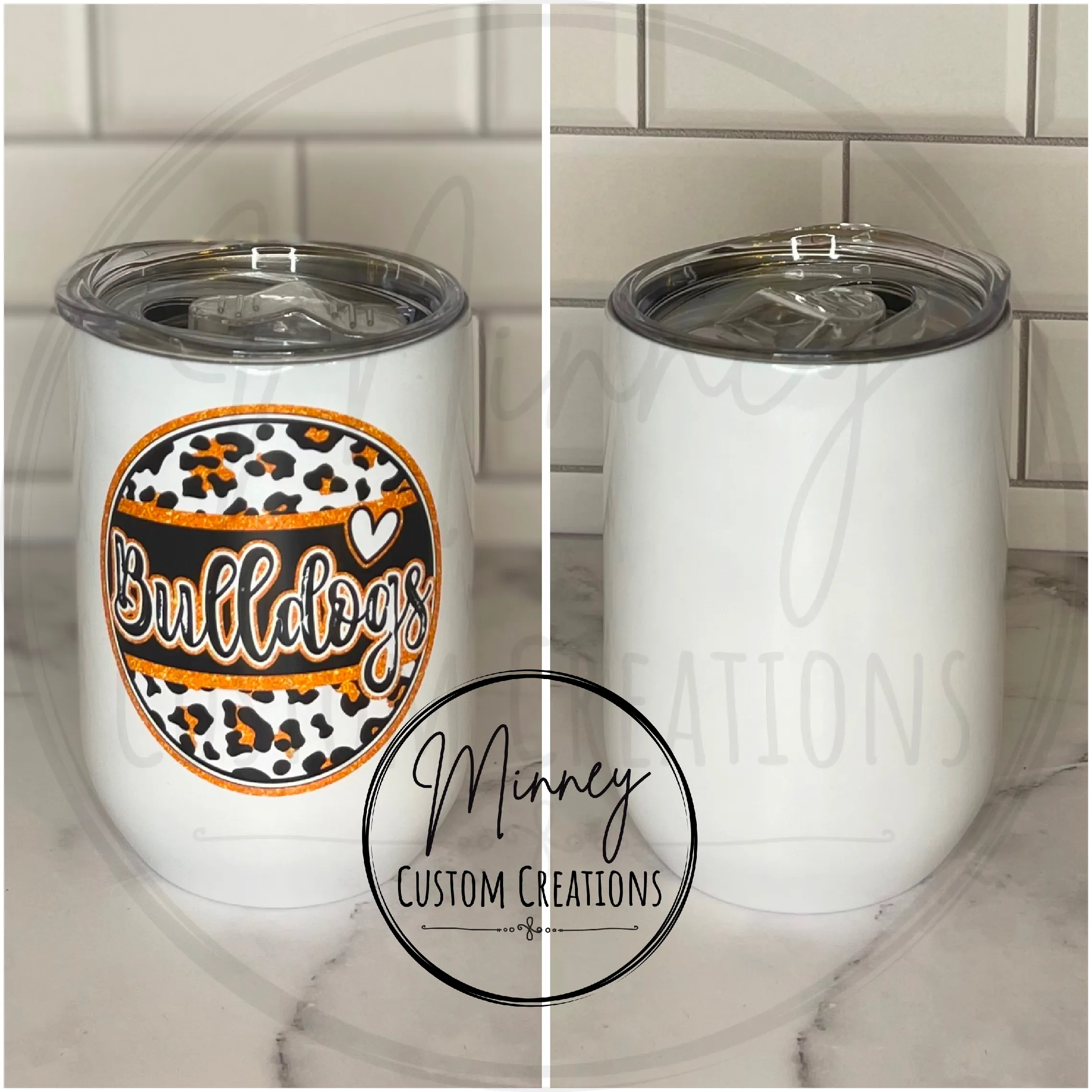 Bulldogs Leopard Circle Wine Tumbler