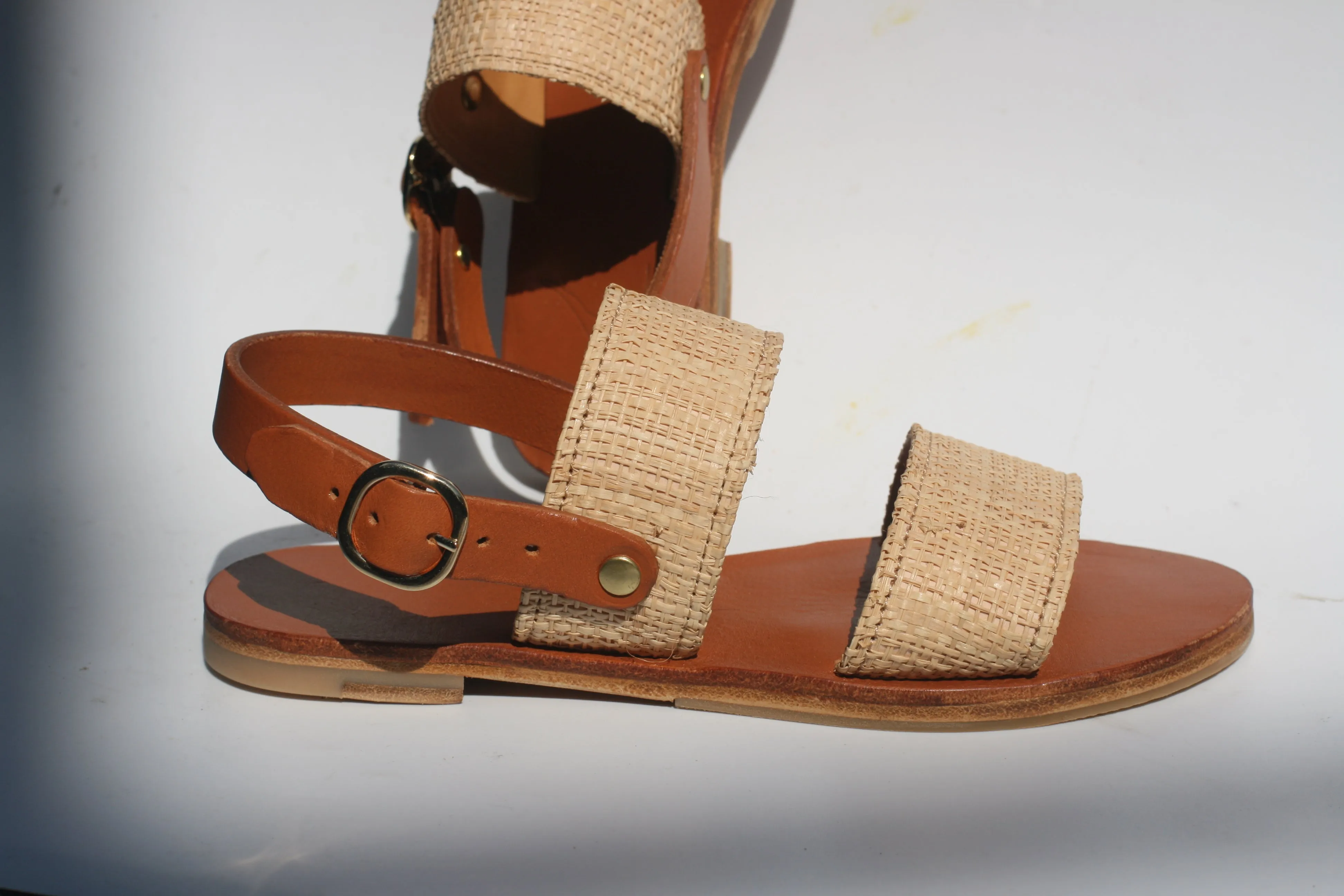 Camomille - Camel Sole - Slingback Two-Strap Sandals