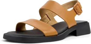 Camper Women's 2-Strap Flat Sandal, Medium Brown 002, 9