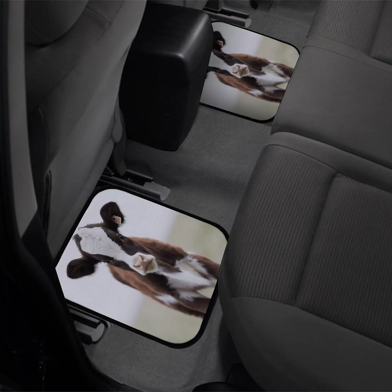 Car Floor Mats 4 Piece Universal Car Floor Mats Baby Cow Car Mat Set Rubber Floor Mats for Cars Non-Slip Car Foot Pad Car Carpet Decor Heel Pad for Most Vehicles