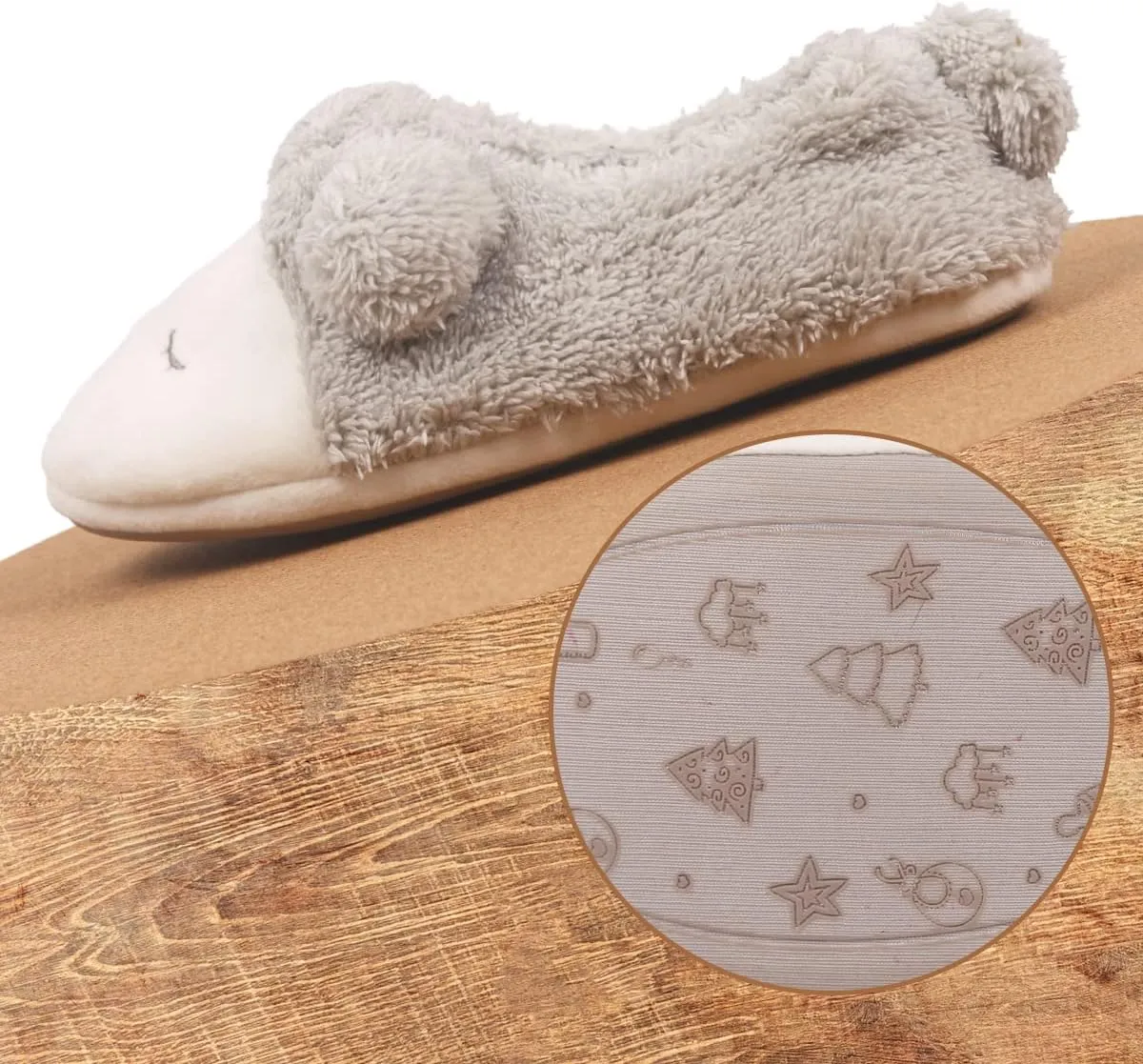 Caramella Bubble Women House Slippers Cute Sheep Fuzzy Memory Foam Cotton Shoes for Men Anti-slip Rubber Sole Fur Plush Shoes for Winter Warm Bedroom Home Indoor Outdoor